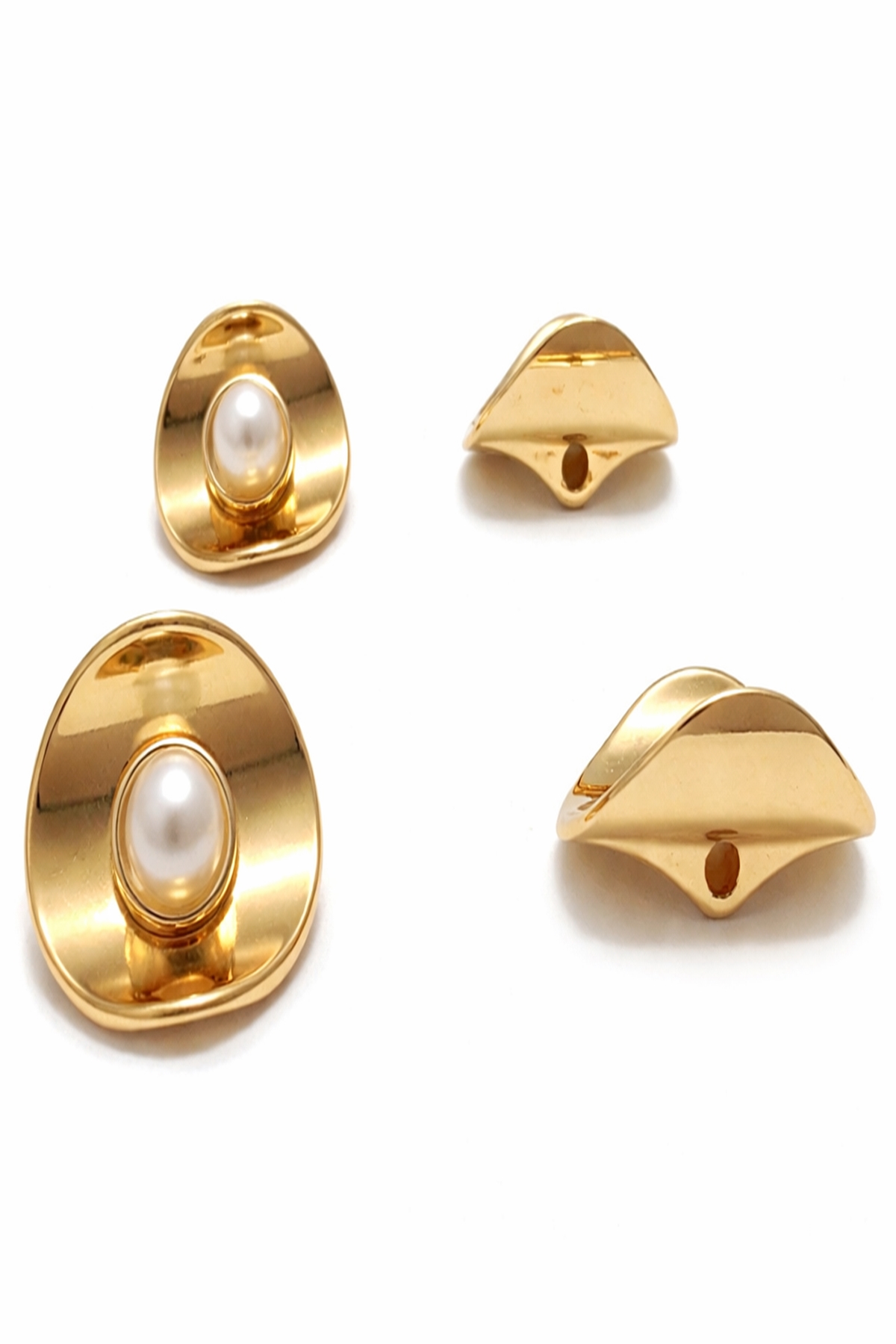 İncili Kavisli Zamak Gold Düğme 36 Boy LDR-301 (100 Adet) 