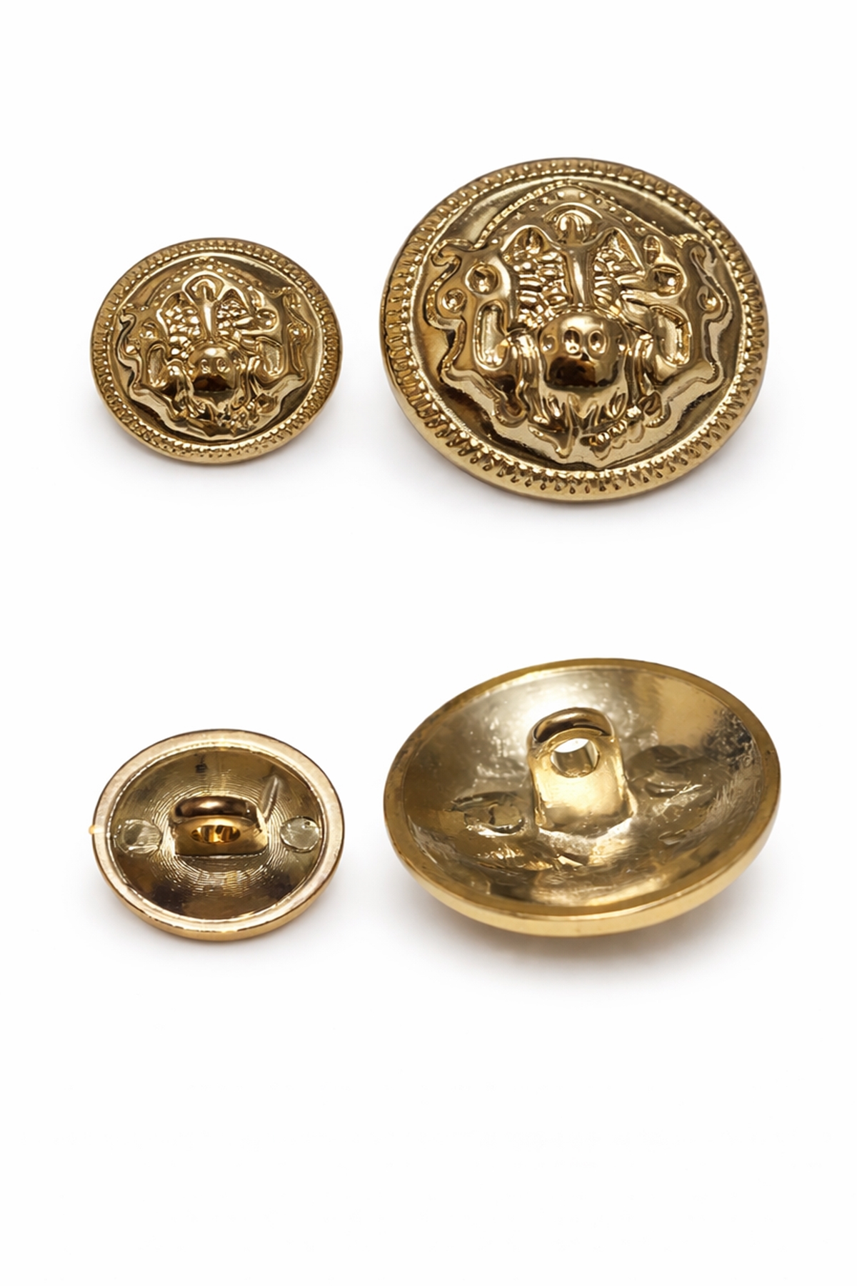 Desenli Zamak Gold Düğme 36 Boy LDR-302 (100 Adet)